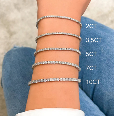 Diamond Tennis Bracelets differet carat sizes